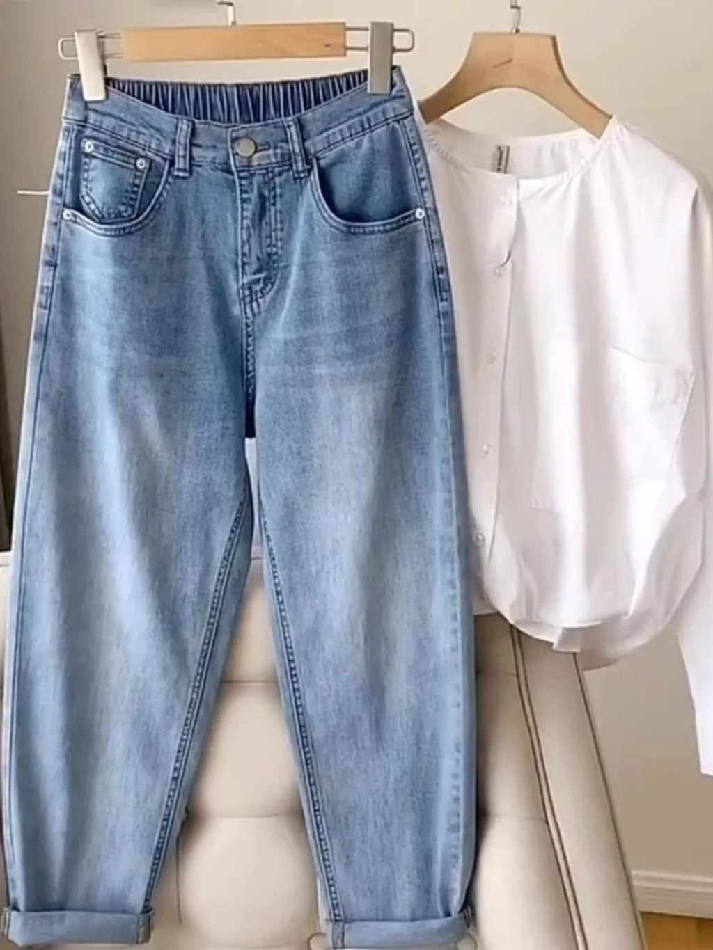 Summer New Sle Thin Large Size Women's Jeans Loose Covering Meat Harlan Pants Trendy Pear ape Body Fat Sister MM