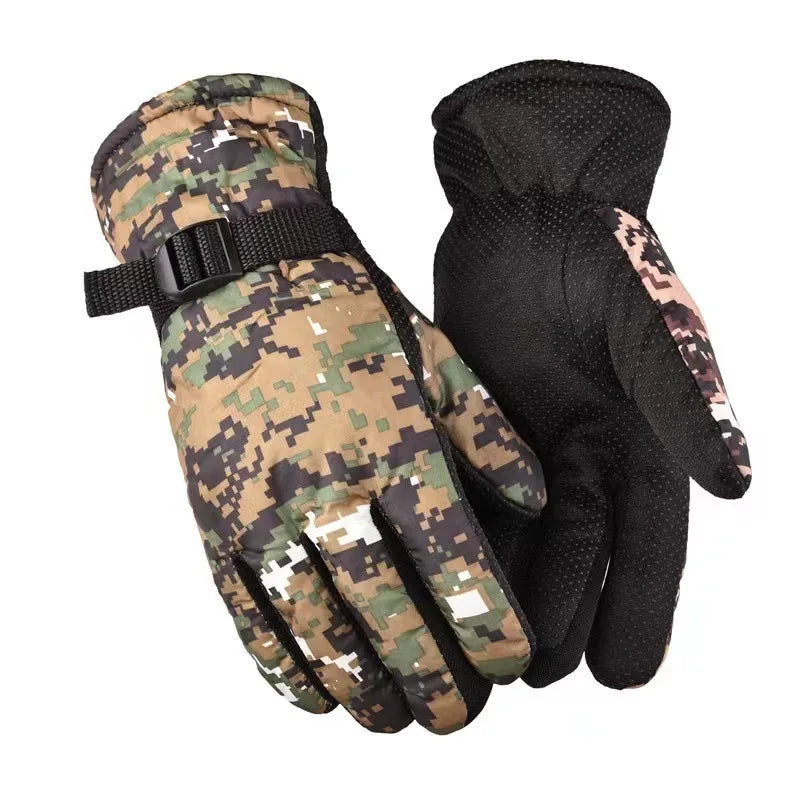 Leather Gloves for Men in Winter, Warm and Cold Resistant, Cycling Waterproof, Touch Screen, Motorcycle Windproof Gloves