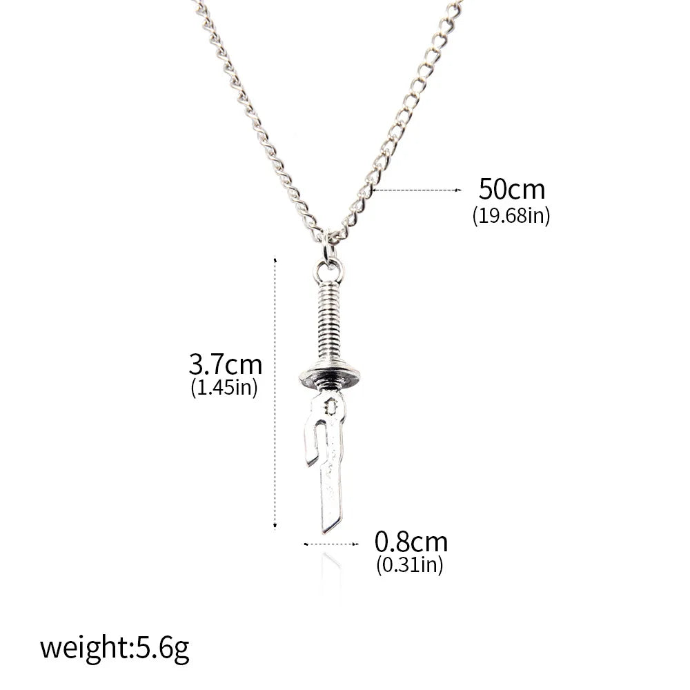 Anime Jujutsu Kaisen Fushiguro Toji Sword Necklace Spear of Tianri Knife Pendant Cosplay Necklaces For Unisex Choker Jewelry