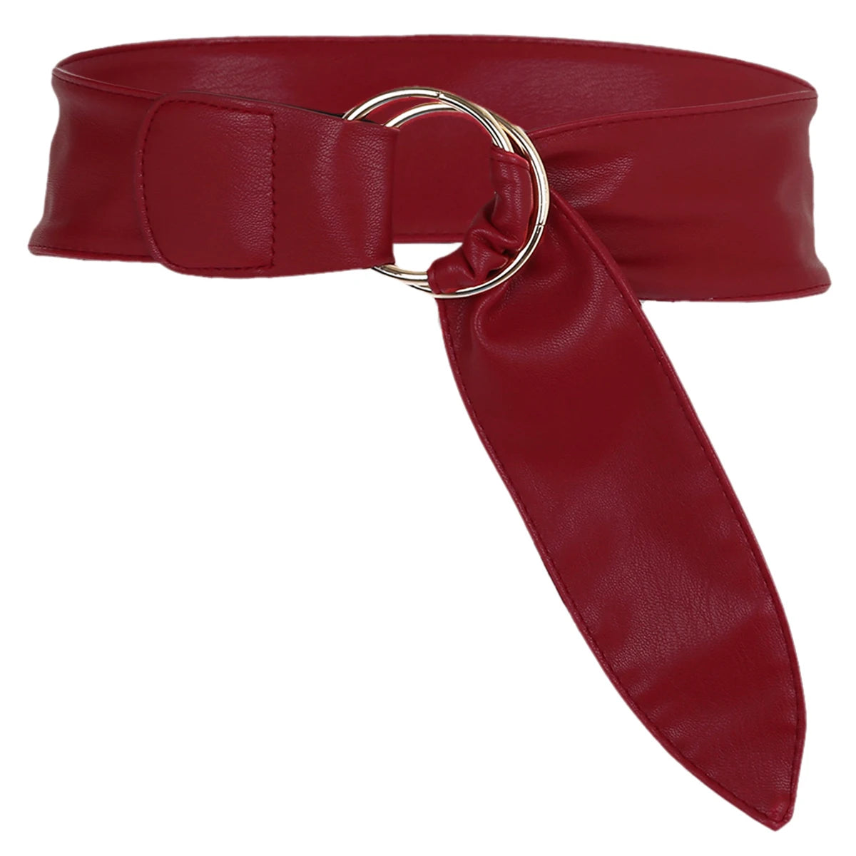 Wide Belts For Women Black Belt Double Round Ring Buckle Belt Sweat Belt Women Fashion Chic Dress Belts For Women