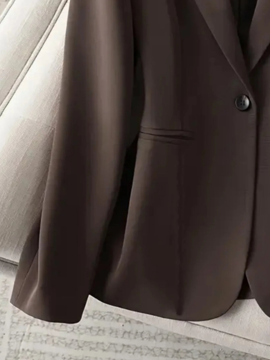 Elegant Brown Blazer for Women Single Button Slim Fit Business Commuter Suit Jacket Korean Fashion OL Style New Spring/Autumn