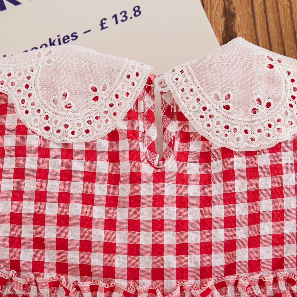 Korean Style Toddler Dress Strawberry Embroiderey Red Baby Gril Sleeveless Check Dress for Kids Girl Casual Outdoor Dress