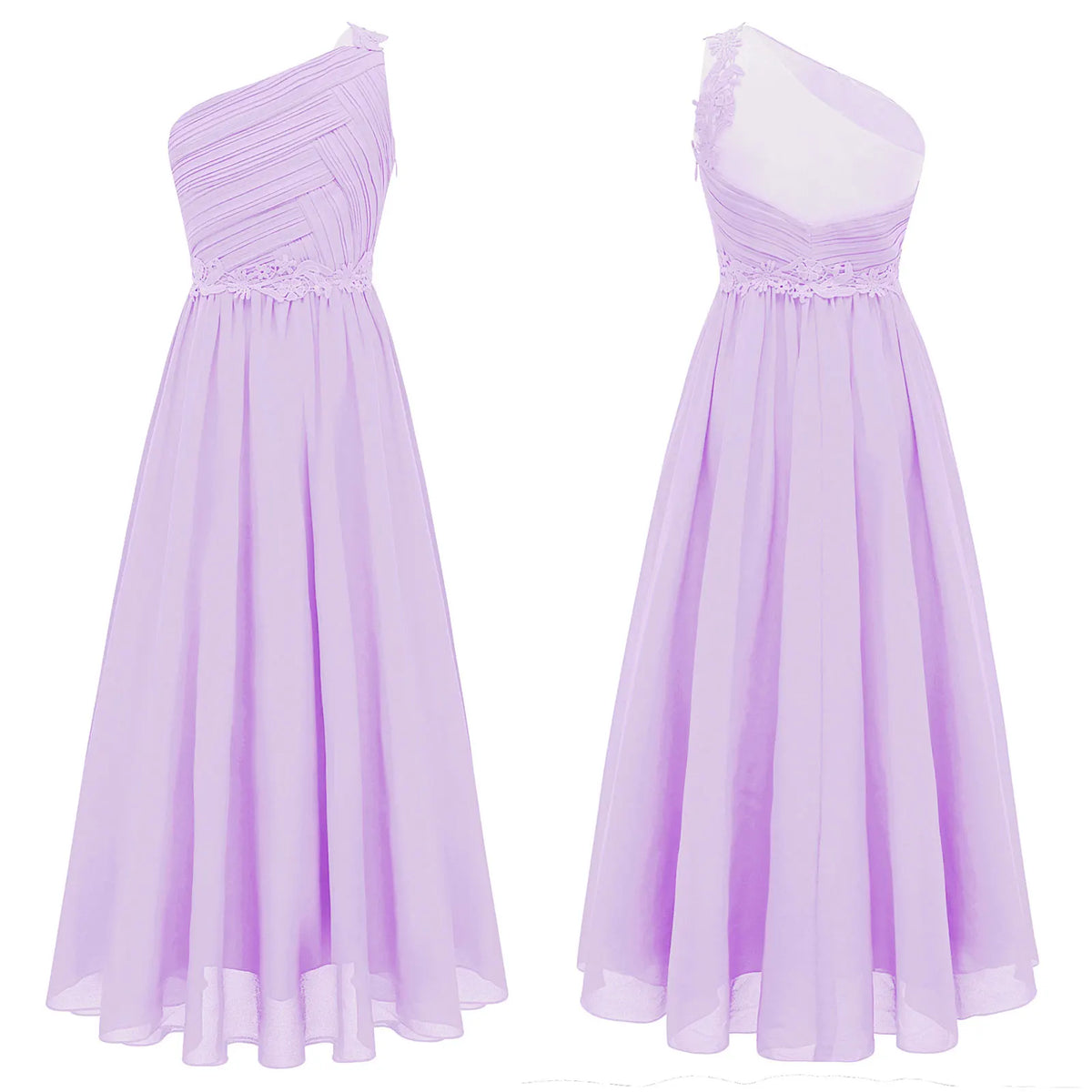 Kids Flower Girls Dress One Shoulder Pleated Evening Wedding Party Formal Occasion Long Maxi Junior Bridesmaid Tulle Dresses