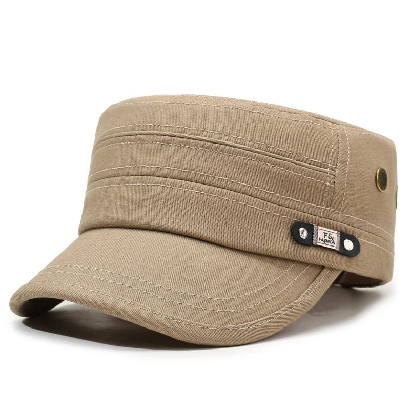 Men's Solid Color Flat Top Hat for Outdoor Leisure & Travel – Minimalist, Elegant, Sun-Shading & UV-Protective
