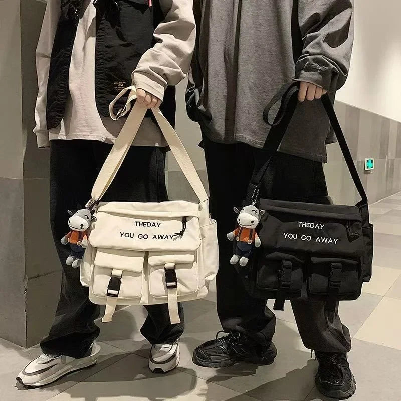 Men's Cross Body Bags, Fashion Japanese Style Student School Bags, Flip Leisure Single Shoulder Bag, Teen Women Messenger Bag