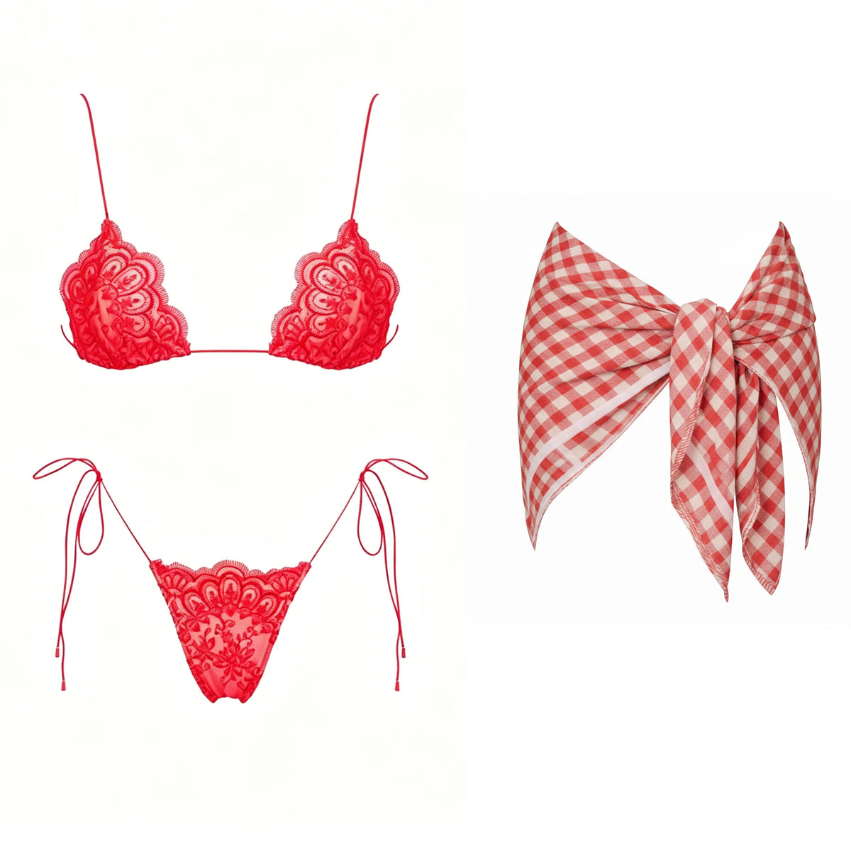 Mesh Bikini with Pants Swimsuit Brazilan Bikini Set Swimwear for Women Lace Halter Shirring 3 Pcs Bathing Suits Summer Female