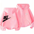 Children Coat Zipper Style Hoodies Girls Boys Age 3-12 Kids Fashion Black Pink  Long Sleeves Autumn Clothing Fun Brand Print
