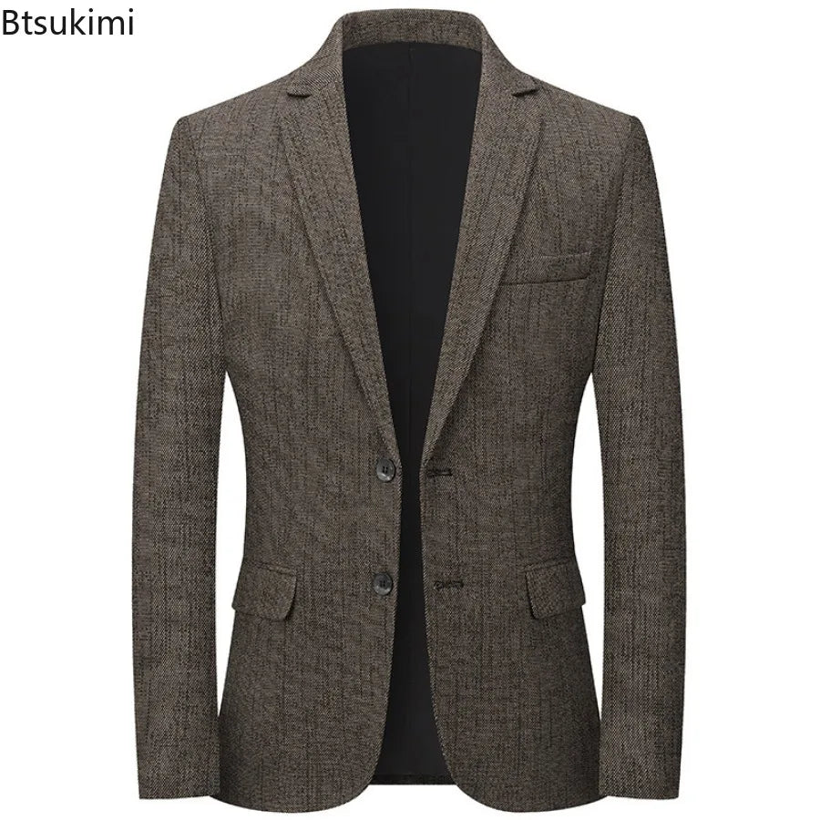 Fashion New Men's Suit Jackets Single Breasted Slim Fit Business Casual Blazer Coats Men Formal Clothing Tops Party Wedding Suit