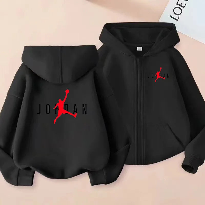 Children's Sportswear, Loose Sports Jackets, Boys and Girls Aged 3 to 12, Zipper Sportswear and Hoodies for Teenagers
