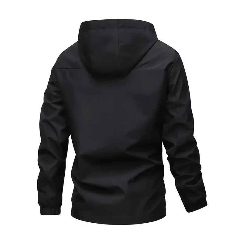 Autumn and Spring Fashion Trend Outdoor Sports Waterproof Hooded Jacket Men's Loose Comfortable Plus Size High Quality Outerwear