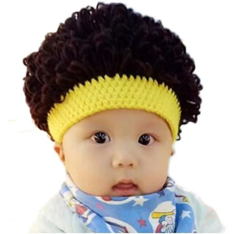 Children Wig Beanie Halloween Costume Hat, Unisex Cartoon Character Cosplay Warm Knitted Cap for Kids Boys Girls
