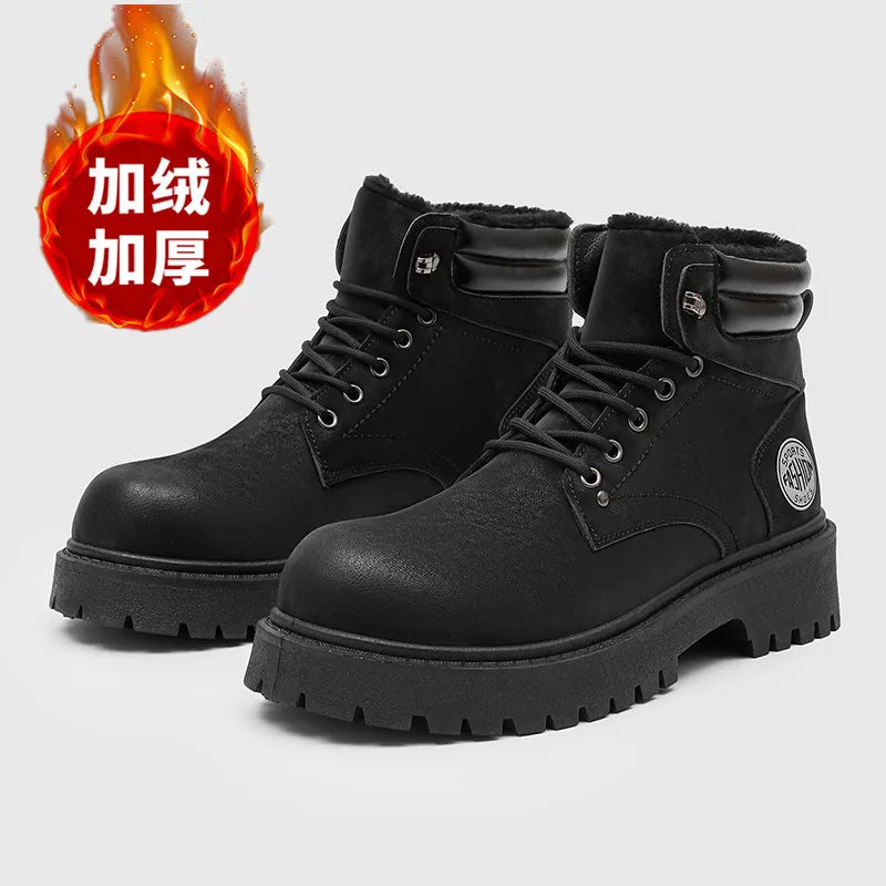 Men's Winter Boots Thermal Waterproof | Non-Slip Snow Shoes | Plush Lined Sneakers | Outdoor Hiking Boots for Men