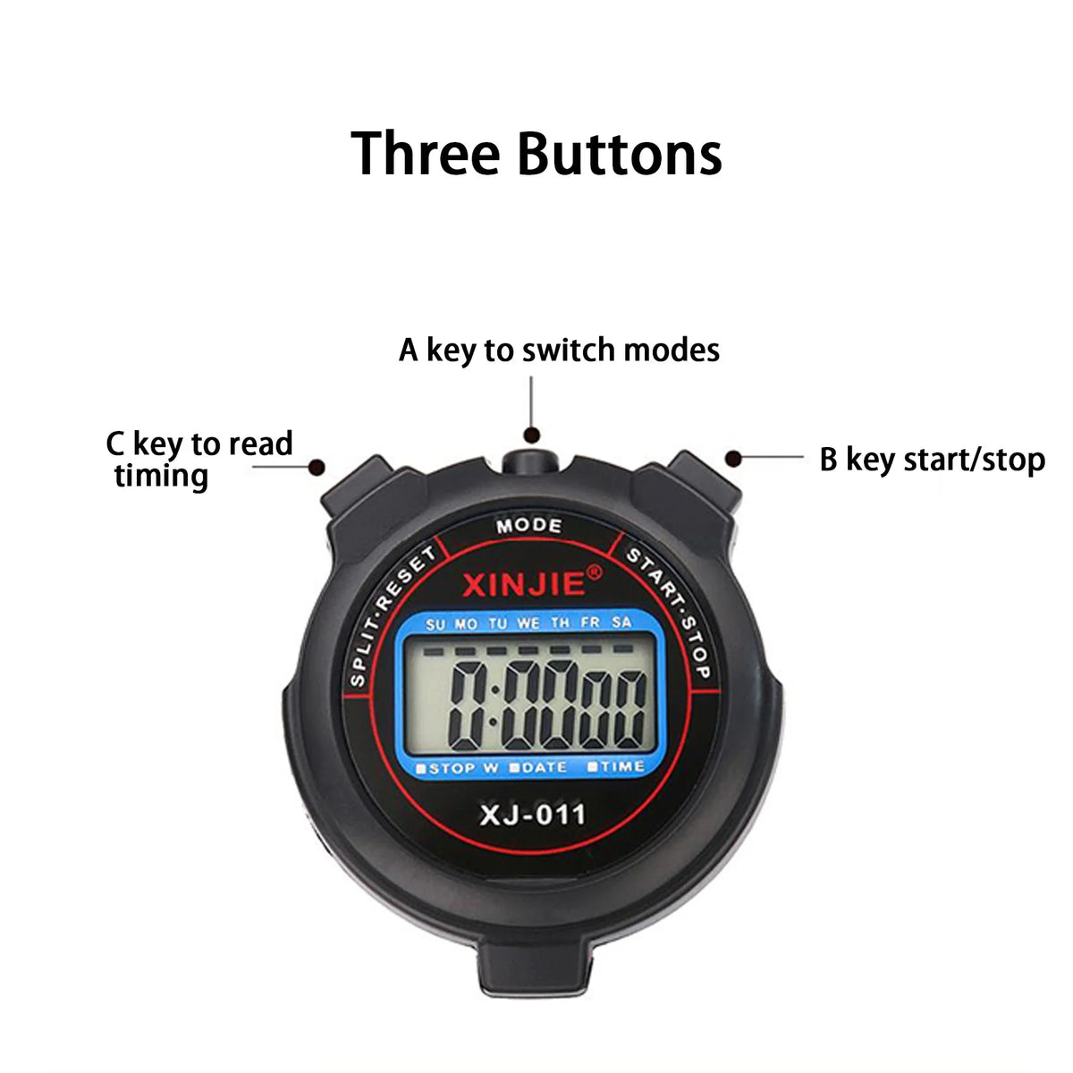 Sports Stopwatch Timer Athlete Referee Timer Portable Waterproof Fitness Timer With Date Display Alarm And Clock For Fitness