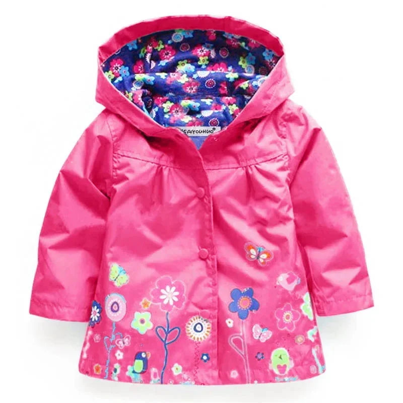 Children's Clothing Coat Hooded Waterproof Jacket Boys Long Sleeve Rainwear For Spring And Autumn Windproof Outdoor Girl Clothes