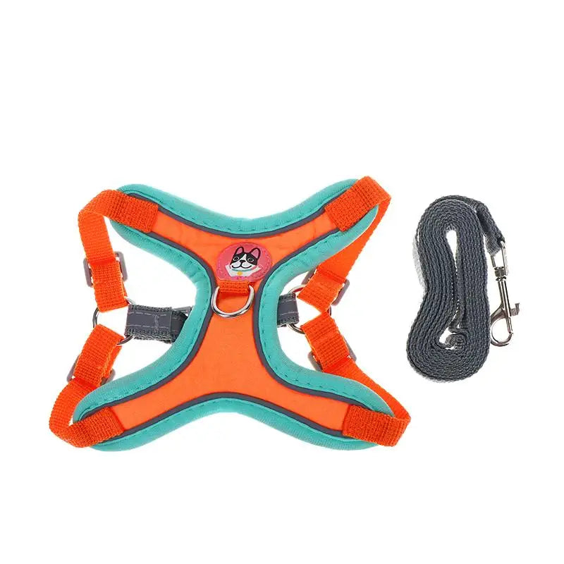 Harness Leash Set Dogs Adjustable For Small Medium Vest Reflective Puppy Chest Strap Pet Walking Outdoor Supplies