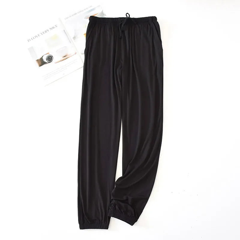 Japanese New Spring And Autumn Men's Pajamas Men's Modal Home Pants Tapered Pants Elastic Loose Large Size Trousers Pajama Pants