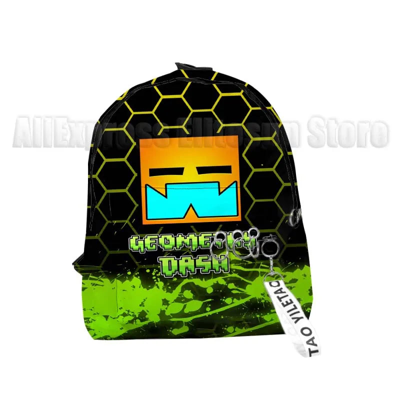 Kids Angry Geometry Dash 3D Print Backpacks for Girls Boys Cartoon Anime Bookbags Students School Bags Children Knapsacks Gifts