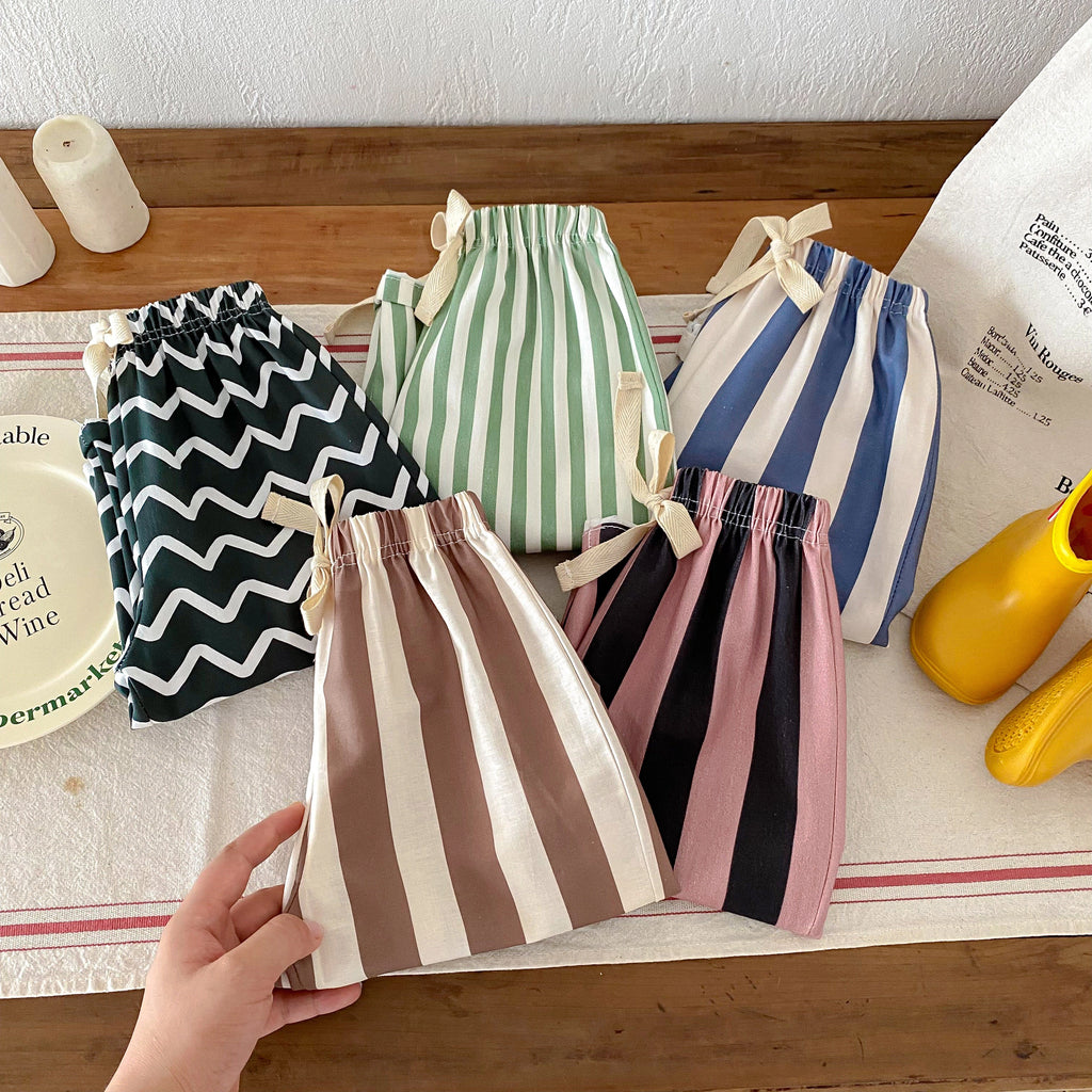 Striped Pants For Child New Style Summer Pants 1-6years Old Kids Simple Versatile Trousers Outer Wear Trendy Mosquito Pants