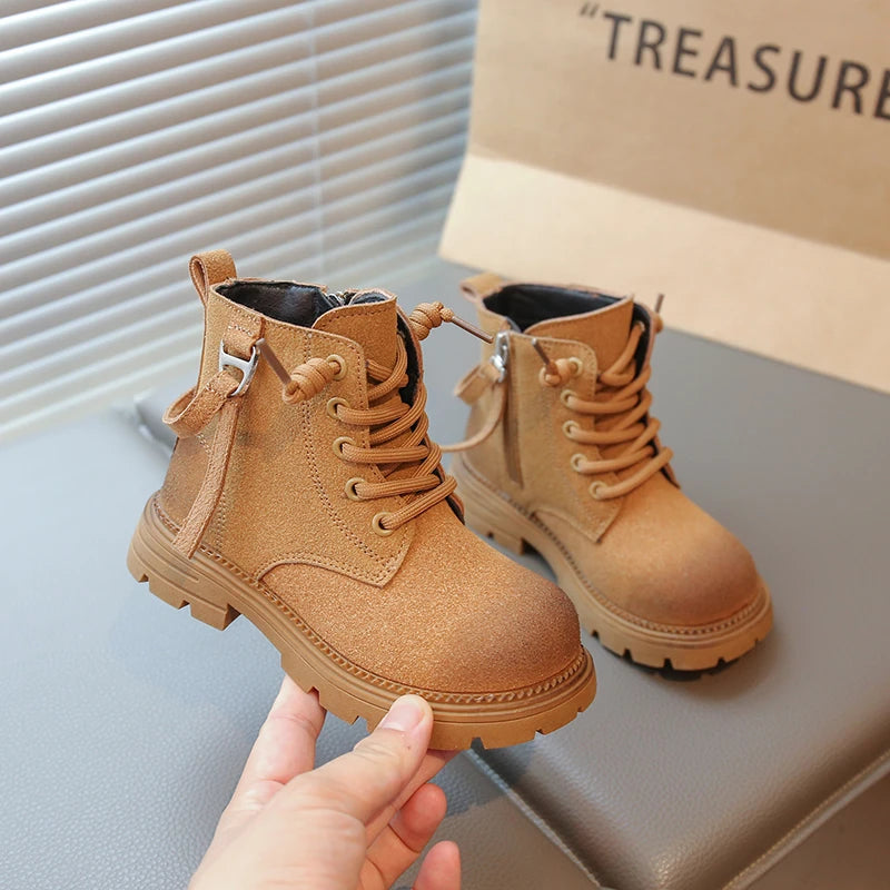 Kids Riding Boots for Boys Girls 2025 New Autumn Winter Kids Thermal Boots Breathable Lining Retro Outdoor Moutain Hiking Boots