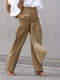 Missuoo 2026 Trendy High Waist Khaki Pants for Women Side-zippered Full-Length Casual Trousers Summer Streetwear Bottoms