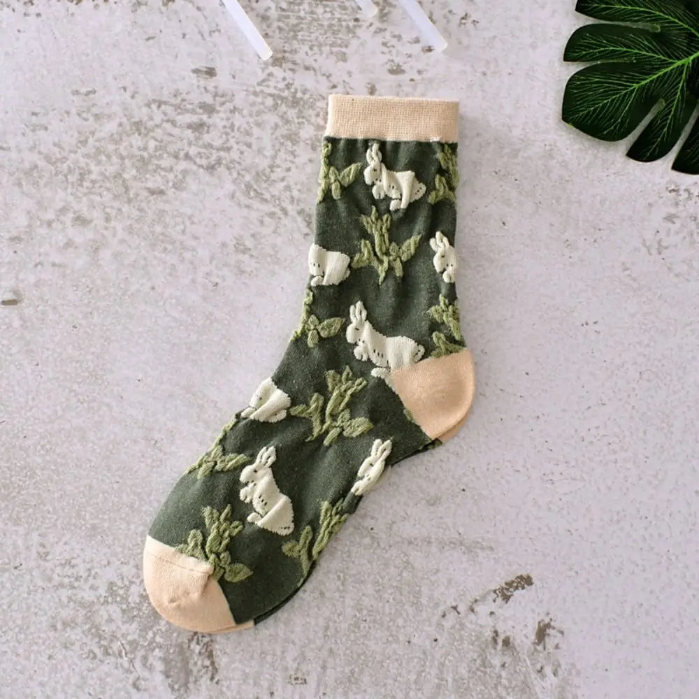 Classical Women's Socks Flowers Dress Socks Girl's Famale Cute Socks Spring And Autumn Socks Socks for Women Fashion Cute Socks