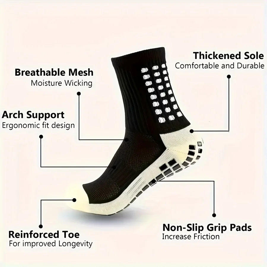 4-Piece Football Equipment Set, Non-Slip Socks, Sock Covers, Bag, Bandages