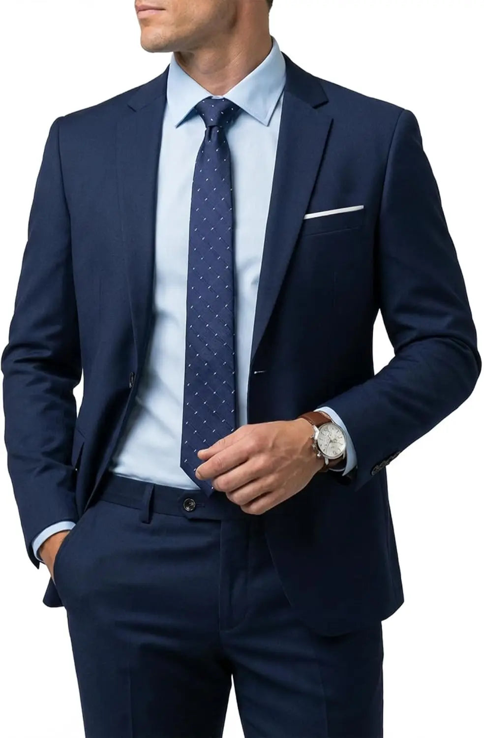 Men's 2 Piece Suit  One Button Slim Fit Solid Jacket  Pants Set Suits for Men Party Wedding Prom  Business