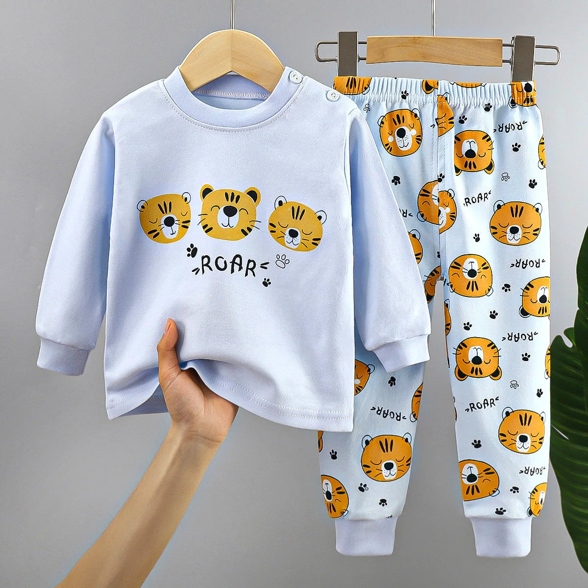 New Kids Boys Girls Pure Cotton Pajamas Cute Cartoon Long Sleeve Pyjamas Toddler Baby Autumn Sleepwear Children's Clothing Sets