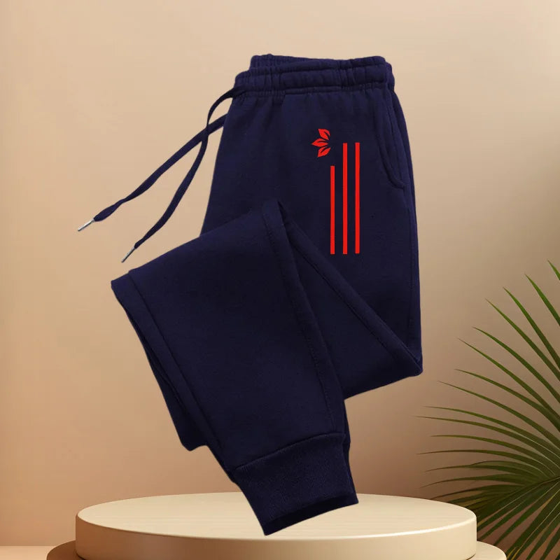 Men's classic sports pants, jogging pants, fashionable sports sweatpants, featuring "pattern printing, waist drawstring