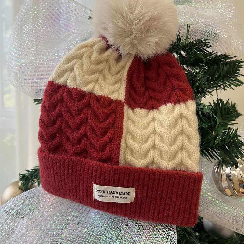 Kids' Christmas Knitted Wool 2in1 Scarf & Beanie Set - Winter Warm, Festive Decor, Unisex