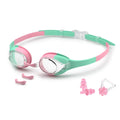 Kids Swim Goggles Swimming Eyewear Glasses Quick Adjustable Strap Anti-fog&Leak Replaceable Nose Bridge Girls Boys With Age 3-14