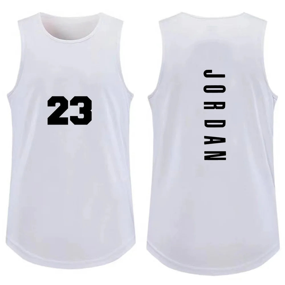 Men's Vest Fashion Gym T-Shirt Casual Breathable Sleeveless Outdoor Basketball Sports Vest Summer Street Loose T-Shirt