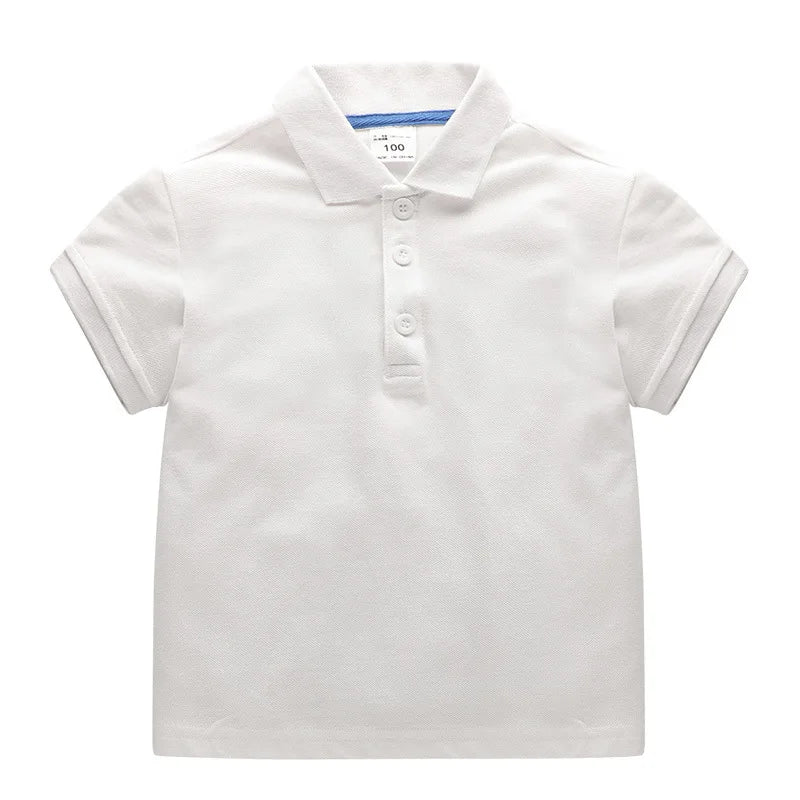 Kids Boys Solid Color Cotton Polo Shirts 2025 Summer New Children Short Sleeve Tops Tee Girls Baby Lapel  Shirt Age 1-10T