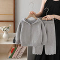 Child Sweater Hat Knitshirt Pants Thick Warm Comfortable Lively Two-Piece Set New Style Girl Casual Sweater Suit 2025