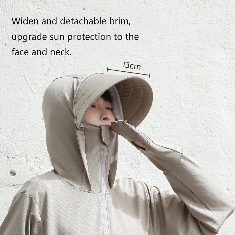 UPF50+ Sun Protection Clothing for Women Sunscreen Jacket Block UV Rays Outdoor Sport Coat Climbing and Cycling Travel Summer