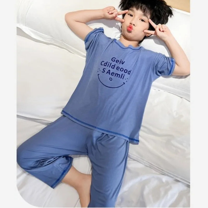 Boys Sets Children Pajama Child Summer Boy Pajamas Child House Clothing Elementary Student Pajamas for Kids Loungewear Sleepwear