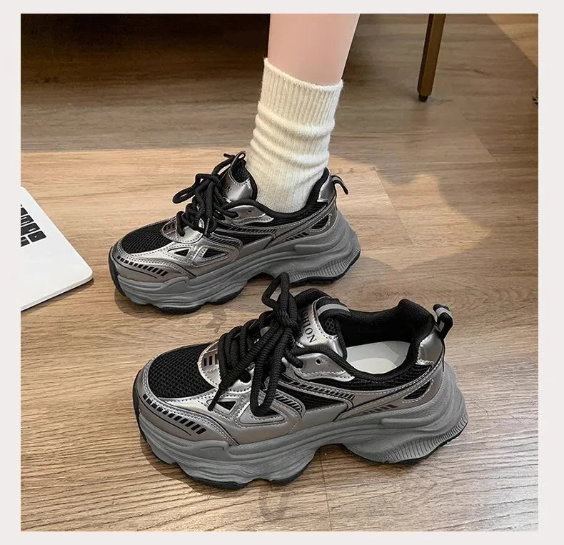 2026 Platform Sneakers for Women Casual Non Slip Thick Sole Sports Shoes Woman Comfortable Casual Sports Shoes Zapatos Mujer