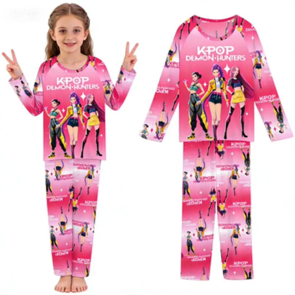 Kids Pajamas Set Long Sleeve Girls Clothing 2pcs Children's Sleepwear Teen Pyjamas Cartoon Boys Nightwear 3-14Y