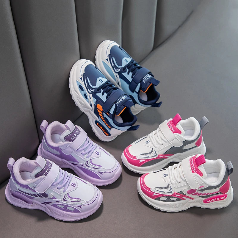 Kids Sneakers Children Casual Shoes 2026 New Trendy PU Leather Sports Shoes for Boy Girls Comfortable Running Shoes Gym Trainers