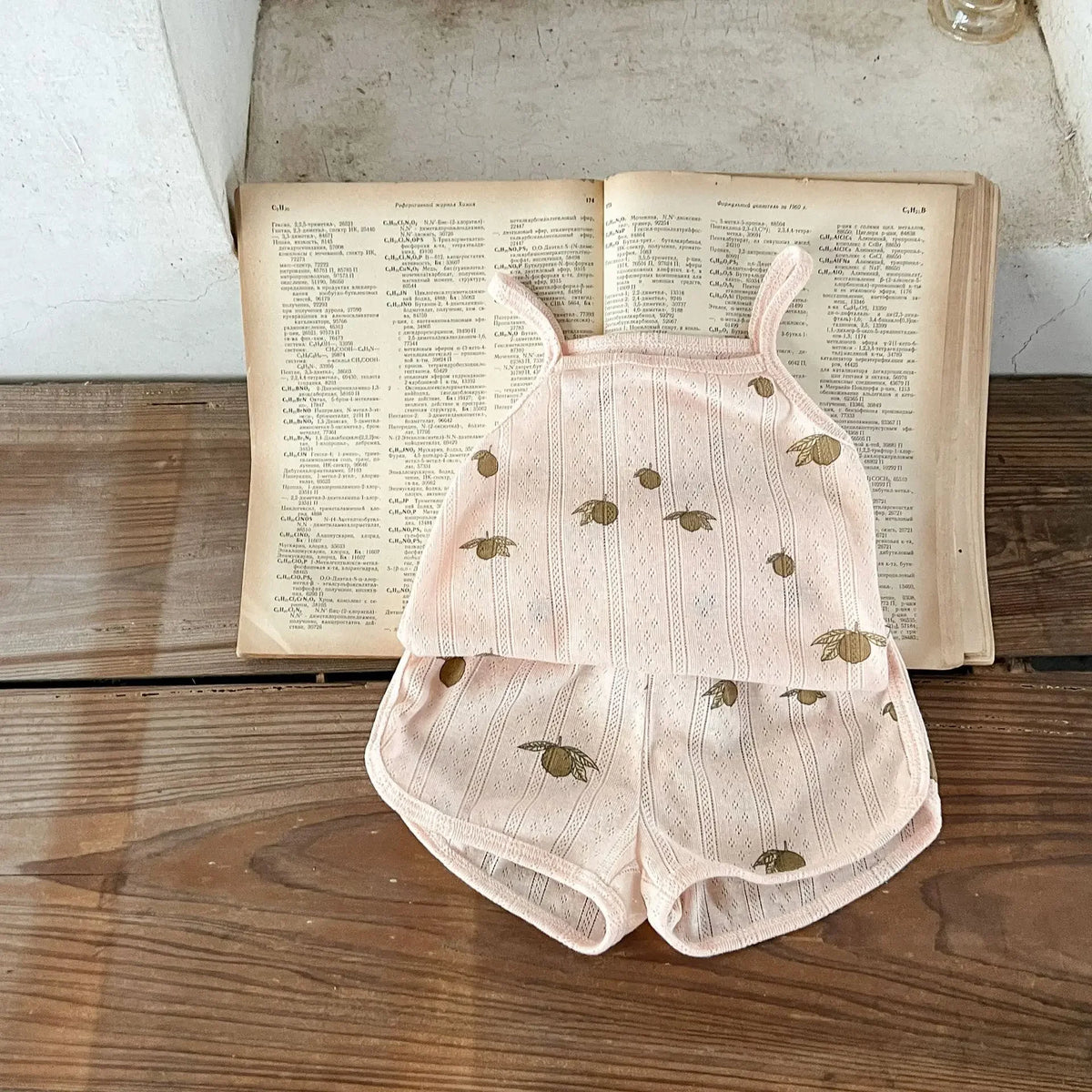 Children Pajamas Danish Style Home Clothes Summer Baby Sling Suit Print Top Vest +shorts Kids Ventilate
