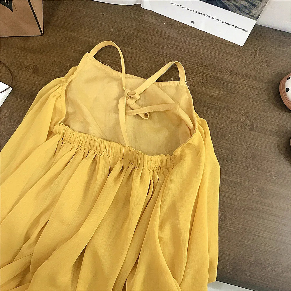 Girls Casual Dresses Halter Sleeveless Dress Kids Clothes Girls Summer Dress Party Dress for Kids Girl 2 To 7 Years