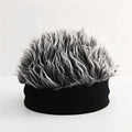 Novelty man's hairpiece hat, unique man's hairpiece knitted hat, hip-hop fashion snap-back hat, man's party cosplay accessory