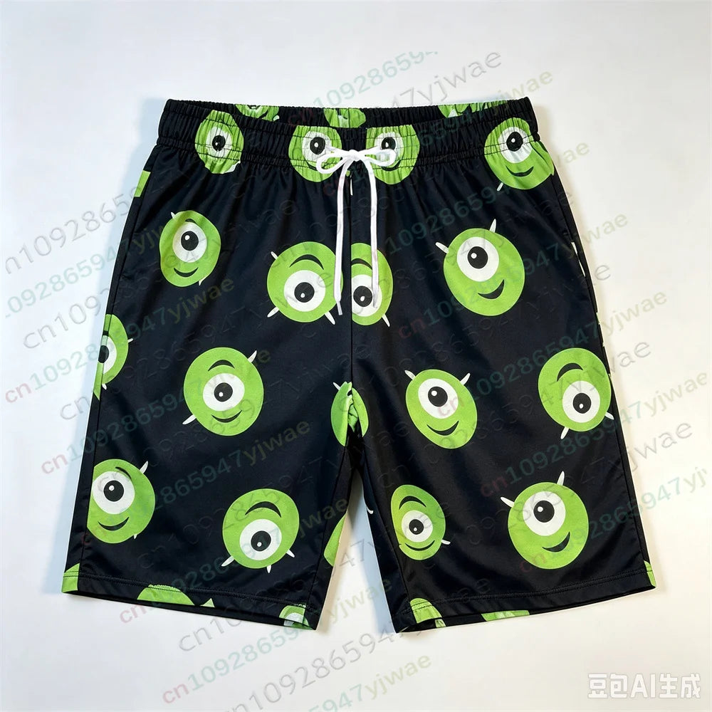 Summer Couple'S Set Pajamas With Big Eyes 3d Graphic Tee Casual Comfortable Home Wear Summer Men Women Short Sleeved Shorts
