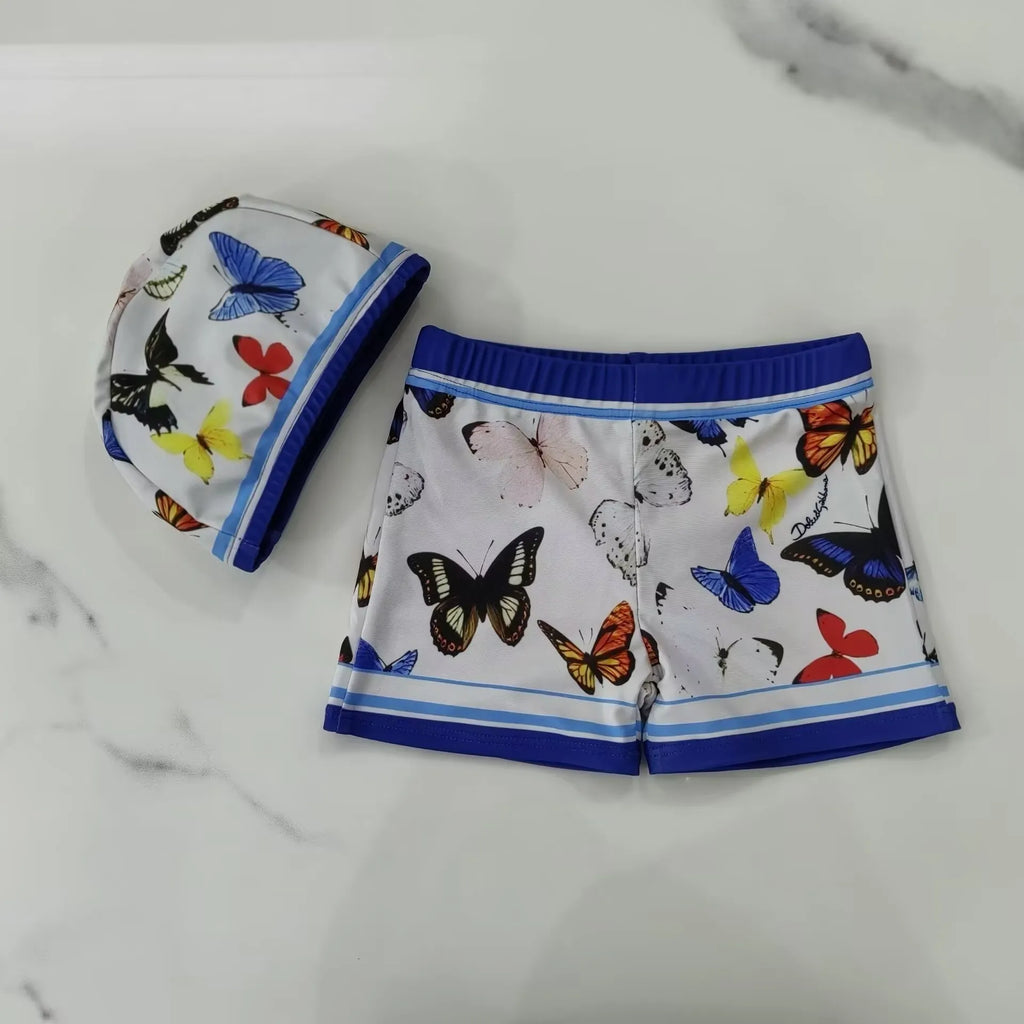 2026 new boys swim trunks Children's Swimming wear Male Baby butterfly swim shorts Hot Spring Swimming wear for babay 1-12 year