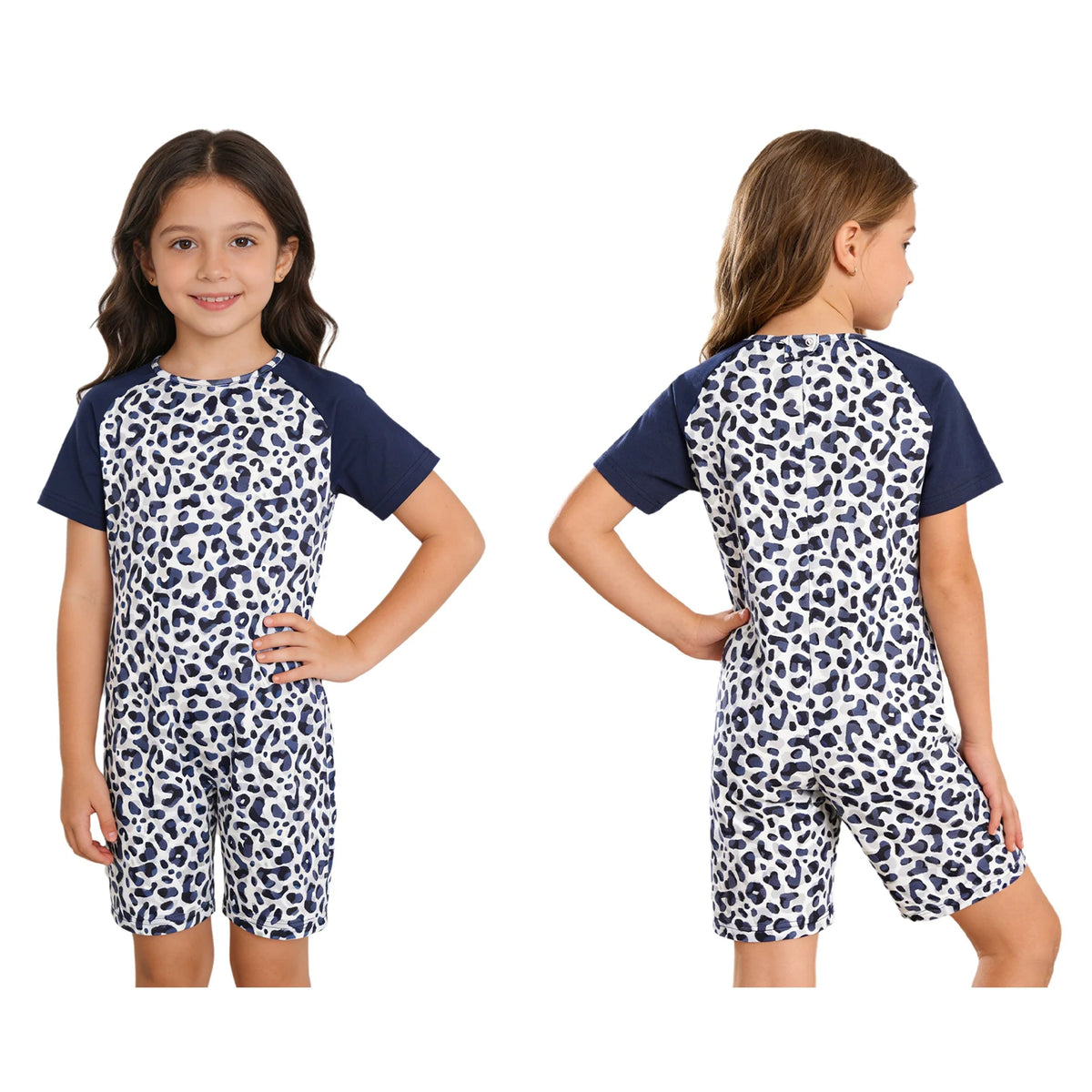 Kids Boys Girls Special Needs Adaptive Clothing Jumpsuit Ideal for Wearing All Day Short Sleeve Print Zipper Anti-Strip Rompers