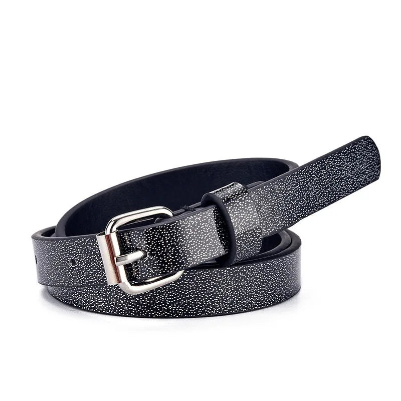 New Children's Belt Fashion Glitter Thin Belt Casual Trend Youth Belt Primary School Boys and Girls' Belts Jeans Short Belt