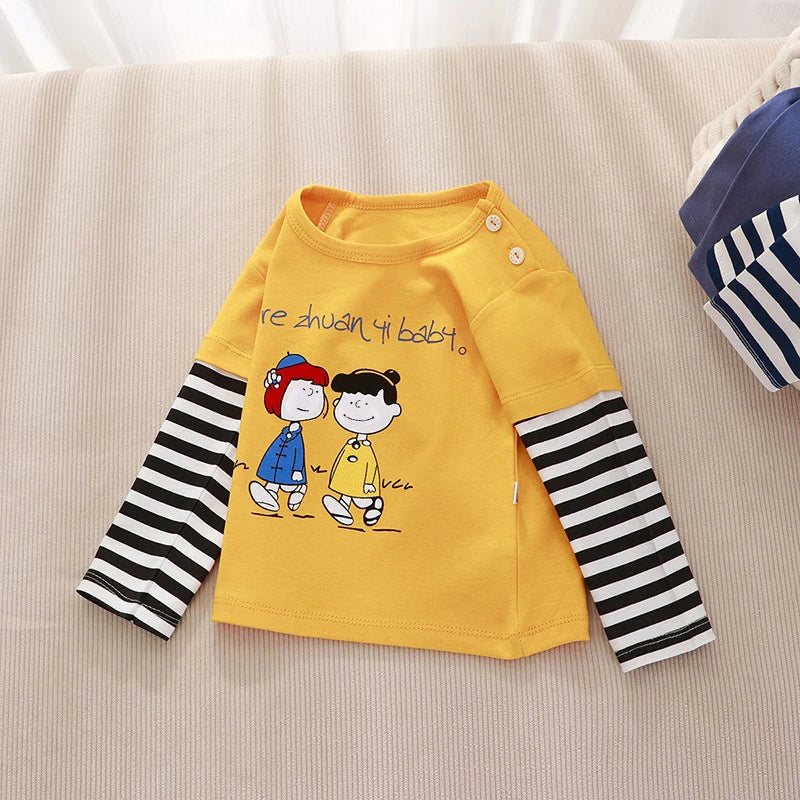 Kids T-Shirt Clothing  Children's Clothes Cartoon Tops Long Sleeve Baby Clothing Autumn Winter Cotton Print Sweatshirt Boys Girl