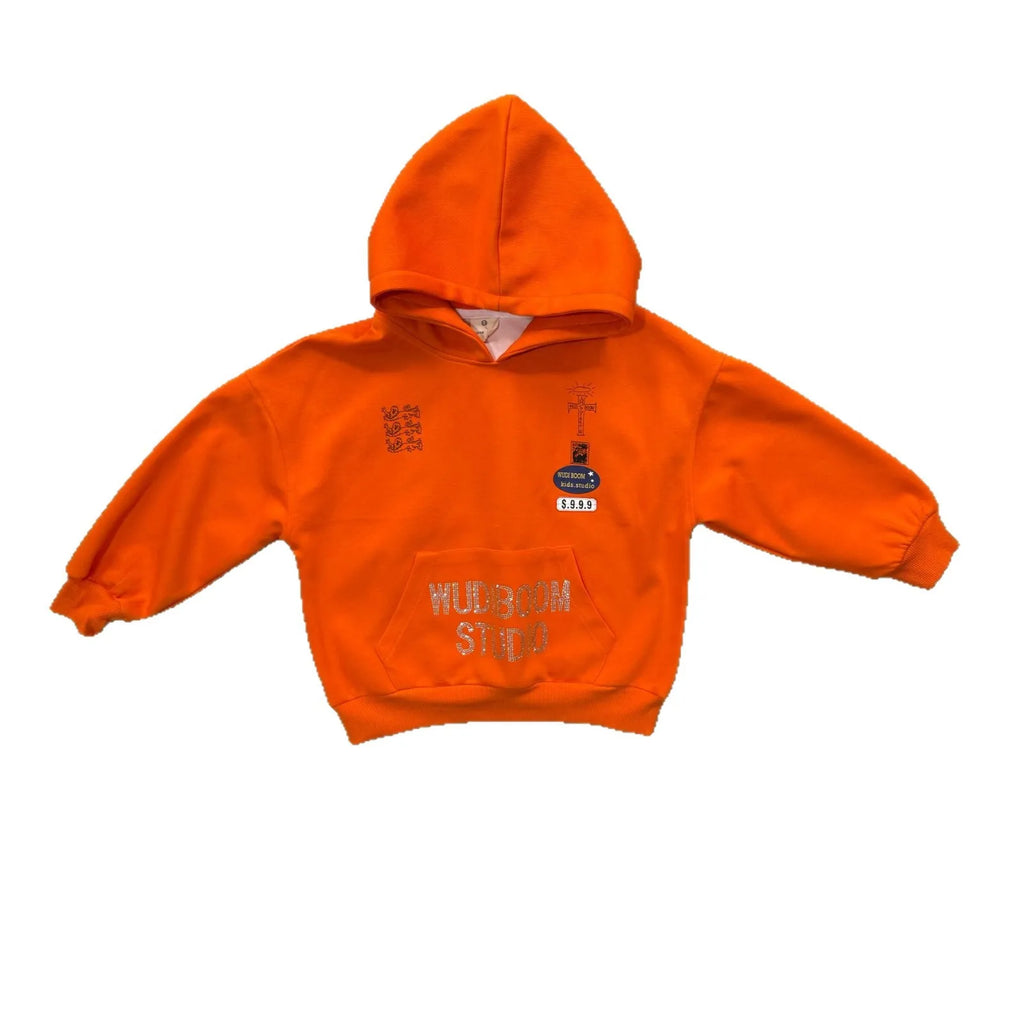 Children Clothes Kids Fashionable Hoodie Top 2026 Autumn New Hooded Sweatshirt Boys Solid Color Kids Casual Top