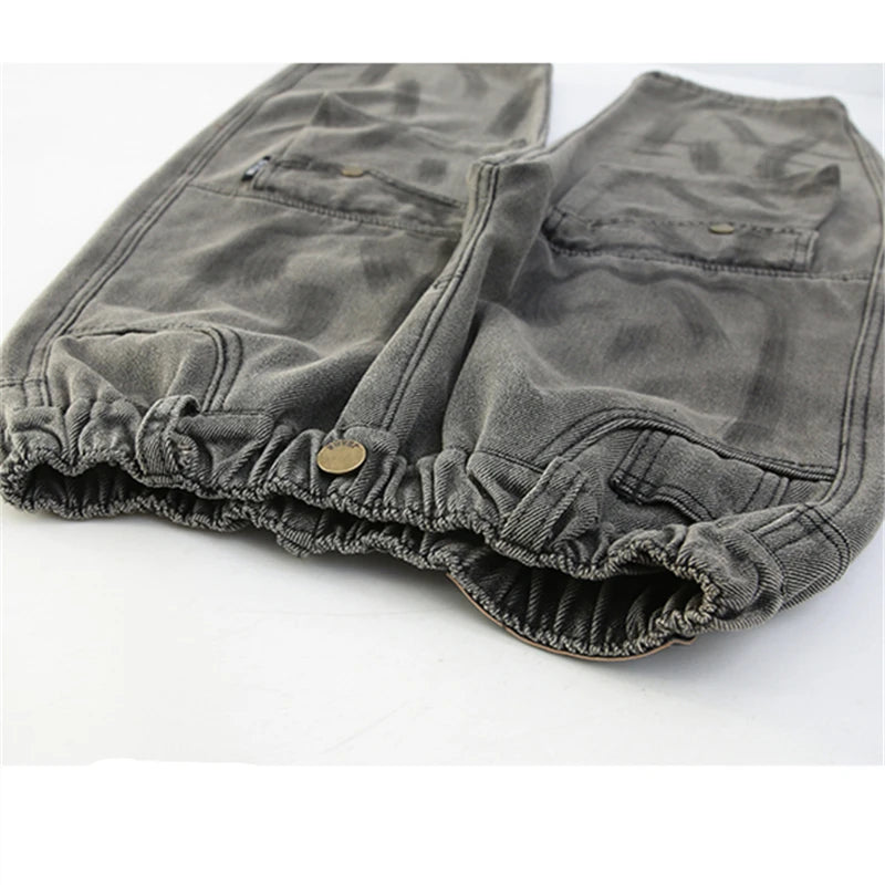 Kids Luxury Distressed Baggy Jeans with Belt for Boys And Girls Heavy Industry Denim Cargo Pants Children High Quality Trousers