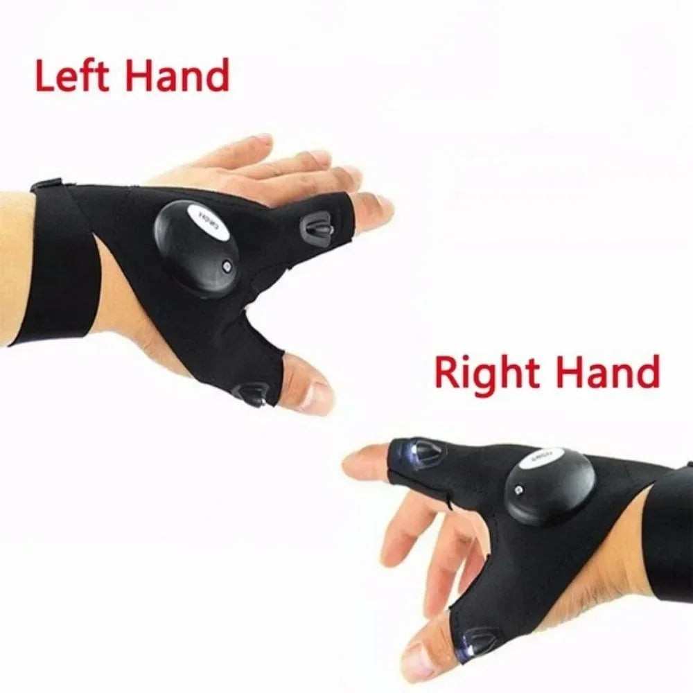 LED Flashlight Gloves for Men Christmas Gifts Fishing Camping Hiking Night Running Repairing Cars Outdoor Activities